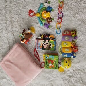 🌈🌈🩷MUSICAL LEAPFROG BABY COUNTING CATERPILLAR BABY TOY BLANKET BUNDLE🩷🌈🌈